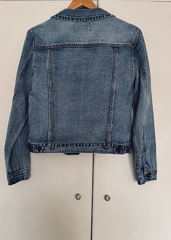 Düğmeli Mavi Denim Kadın Ceket - Görsel 4