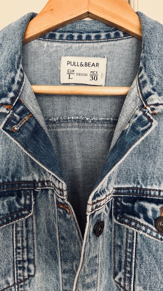 Düğmeli Mavi Denim Kadın Ceket - Görsel 2