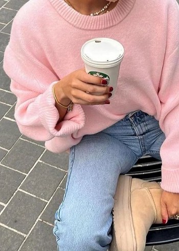 Kadın Pembe Kazak - Görsel 2