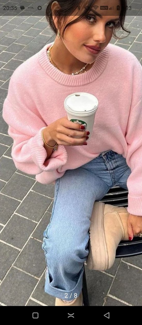 Kadın Pembe Kazak - Görsel 2