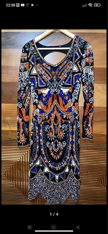 Serap Sezgin Couture Taşlı gece elbisesi