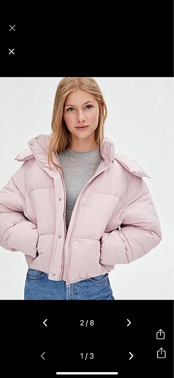 Pull and bear pembe şişme mont