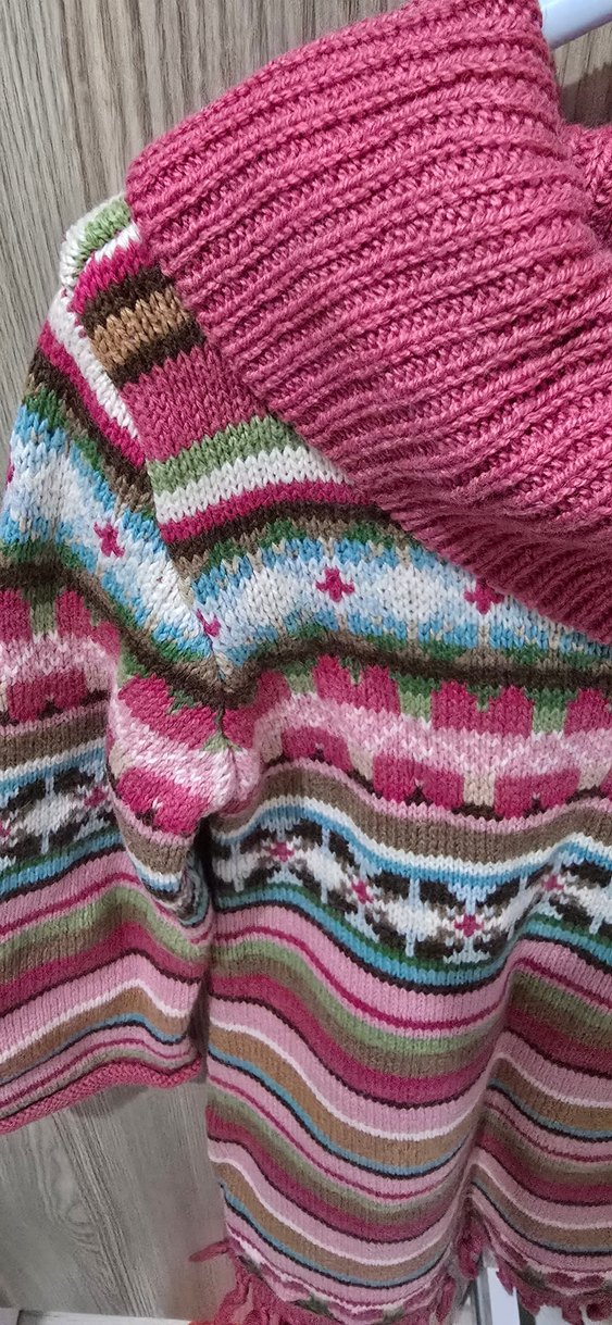 Renkli Bohem Kız Çocuk Triko Kazak - Görsel 2