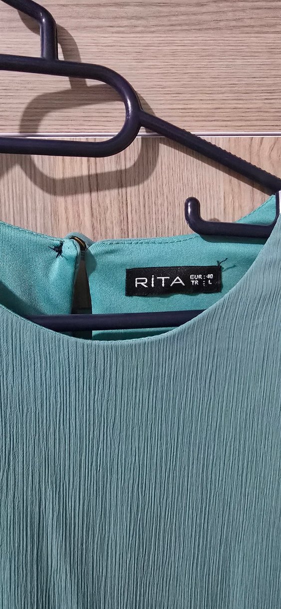 su yeşili pelerinli elbise - Görsel 3