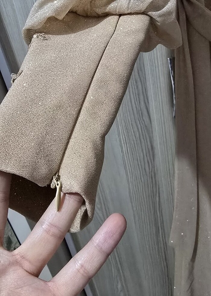 Somon renk abiye elbise - Görsel 3