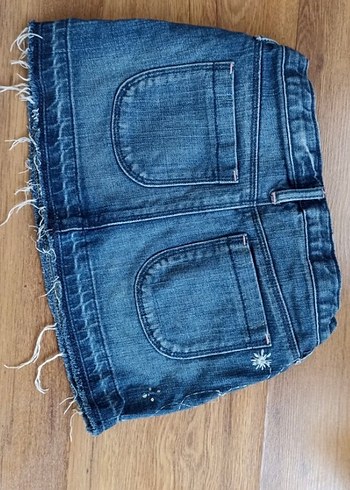 Mavi Payetli Nakışlı Kız Çocuk Kot Etek - Görsel 3