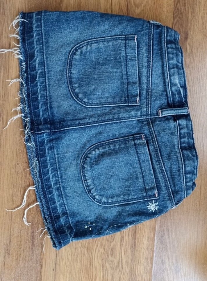 Mavi Payetli Nakışlı Kız Çocuk Kot Etek - Görsel 3