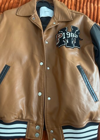 Düğmeli Kahverengi Deri Kadın Ceket - Görsel 8