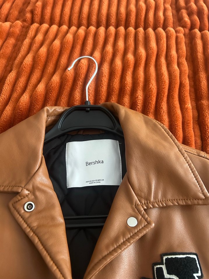 Düğmeli Kahverengi Deri Kadın Ceket - Görsel 4