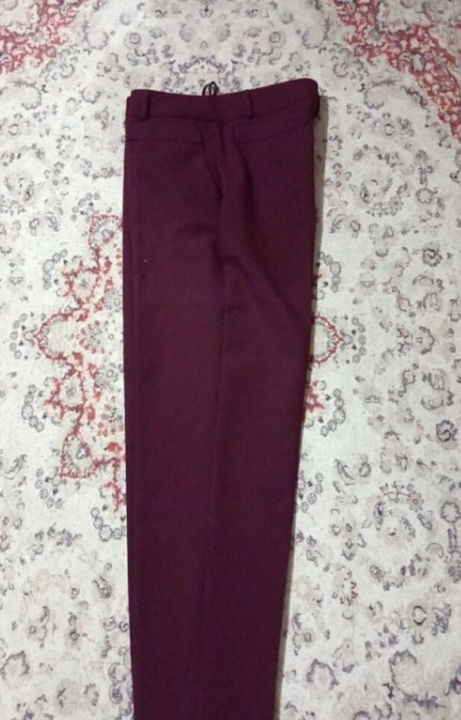 Bordo Kadın Midi Kumaş Pantolon - Görsel 3