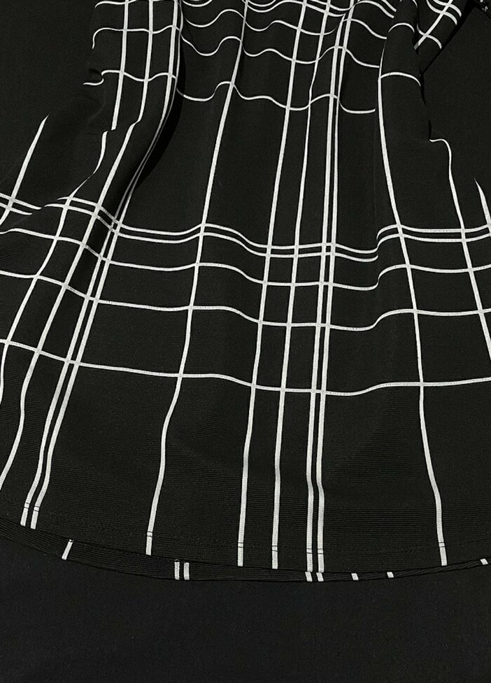 Ekoseli Siyah Midi Goth Elbise - Görsel 4