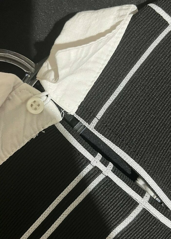 Ekoseli Siyah Midi Goth Elbise - Görsel 5