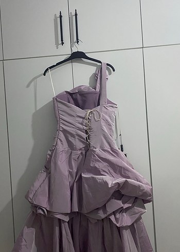 Abiye Tek Omuz Mor Drapeli Uzun Abiye Elbise