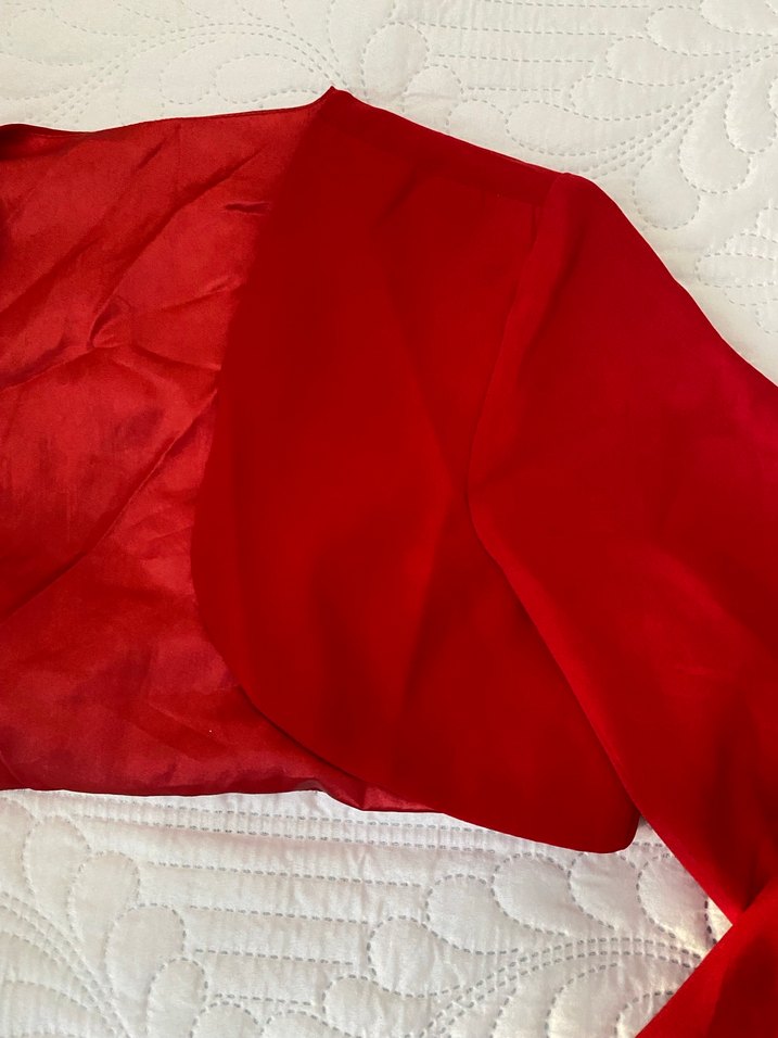 Kız Çocuk Kırmızı Uzun Kollu Bolero - Görsel 2