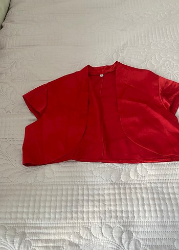 Kız Çocuk Kısa Kollu Kırmızı Bolero - Görsel 3