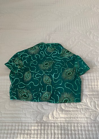 Nakışlı Turkuaz Kız Bolero - Görsel 3