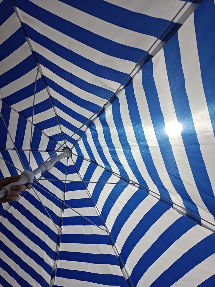 Mavi Çizgili plaj Şemsiye - Görsel 4