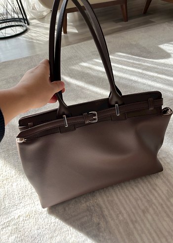 Acı kahve Deri Tokalı Kadın Çanta - Görsel 5