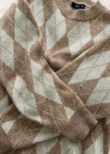 Mango marka Vizyon  Baklava Desenli Triko Kazak - Görsel 4