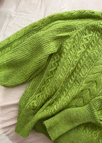 Kadın Yeşil Örgü Boğazlı Kazak - Görsel 4