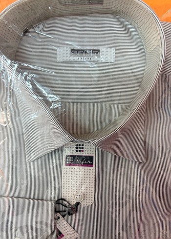 REGULAR FIT GRİ ÇİZGİLİ GÖMLEK (M) - Görsel 2