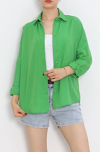 Oversize Yeşil Gömlek