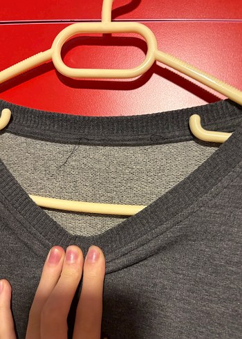 s Beden gri Renk Fermuarlı Gri Kadın Sweatshirt