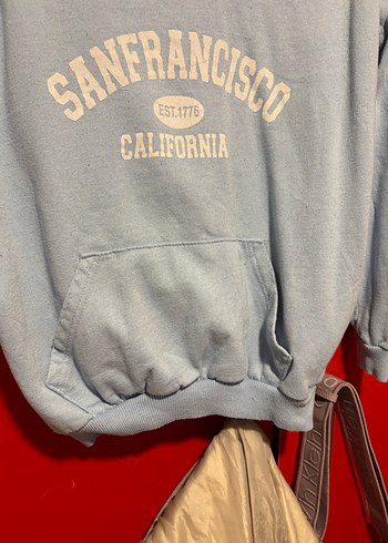 Zara Mavi Baskılı Kadın Sweatshirt