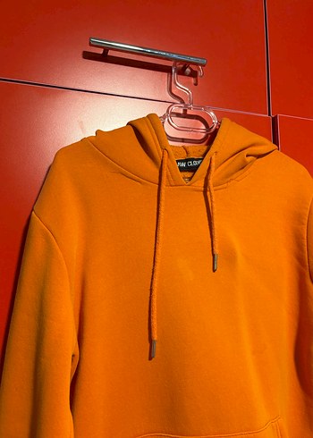 l Beden Unisex Turuncu Kapüşonlu Kadın Sweatshirt