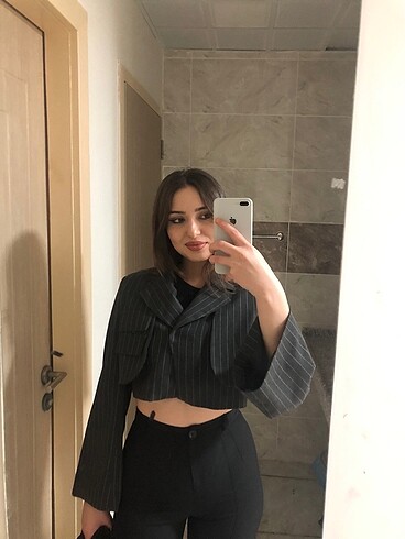 Trendyol crop blazer ceket