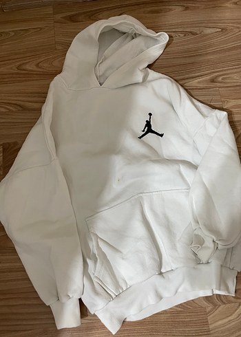 s Beden Beyaz Kadın Kapüşonlu Sweatshirt