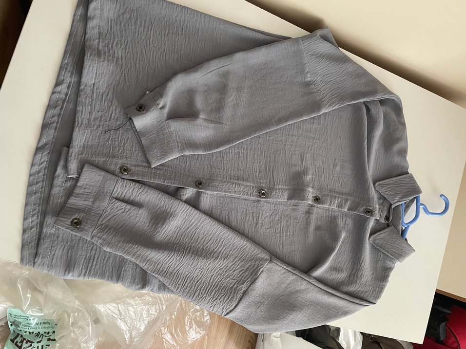 Gri Düğmeli kadın aerobin takım - Görsel 4