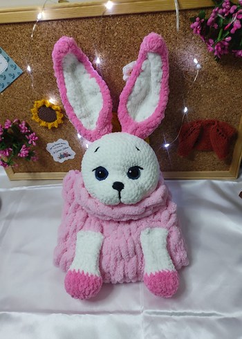 Pembe Peluş Tavşan Oyuncak - Görsel 2