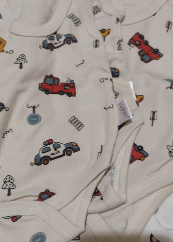 Beyaz Baskılı Erkek Bebek Kolsuz Body - Görsel 4