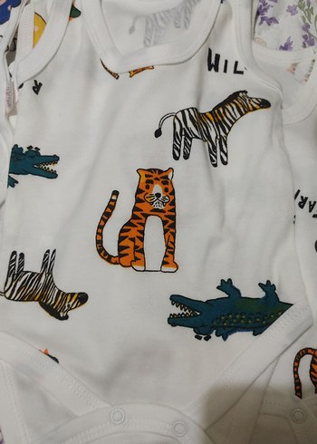 Beyaz Baskılı Erkek Bebek Kolsuz Body - Görsel 5