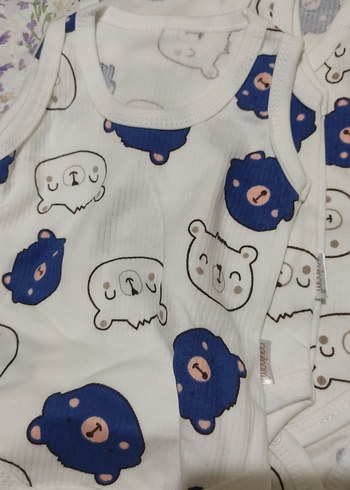 Beyaz Baskılı Erkek Bebek Kolsuz Body - Görsel 3