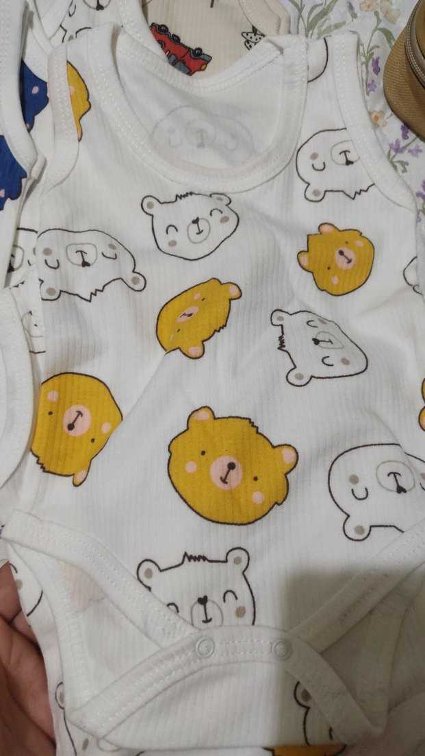 Beyaz Baskılı Erkek Bebek Kolsuz Body - Görsel 2