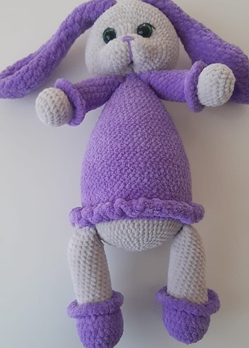 Mor ve Gri Peluş Tavşan Oyuncak - Görsel 2