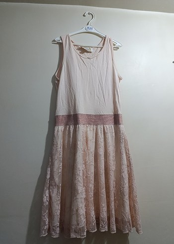 Kısa Pudra Pembe Elbise