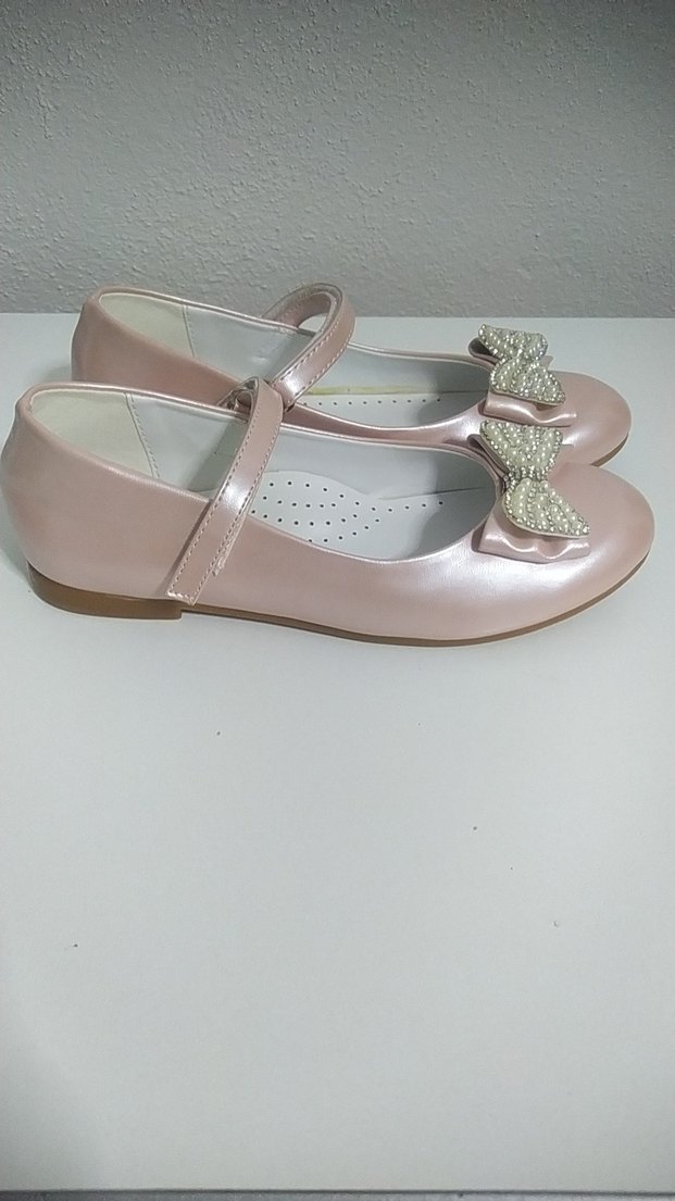 İnci Detaylı Pembe Kız Çocuk Babet - Görsel 2