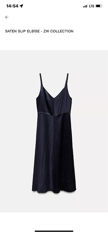 zara saten slip elbise