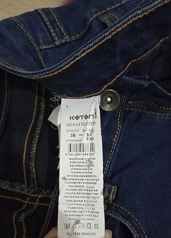 28 Beden Düşük Bel Koton Jean 