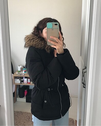 H&M KAPÜŞONLU ŞİŞME MONT/XS Beden