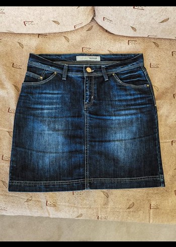 Lacivert Kadın Denim Mini Kot Etek