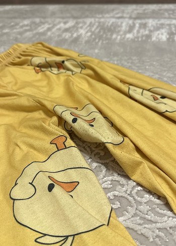 Sarı Baskılı Uzun Kollu  Pijama Takımı - Görsel 4