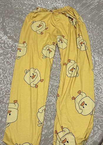 Sarı Baskılı Uzun Kollu  Pijama Takımı - Görsel 3
