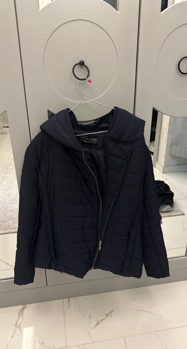 SELEN Lacivert Asimetrik Fermuarlı Kadın Mont - Görsel 2