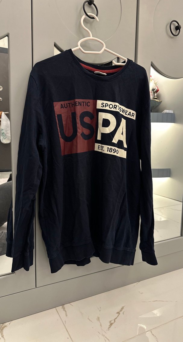 USPA Erkek Lacivert Baskılı Sweatshirt - Görsel 2