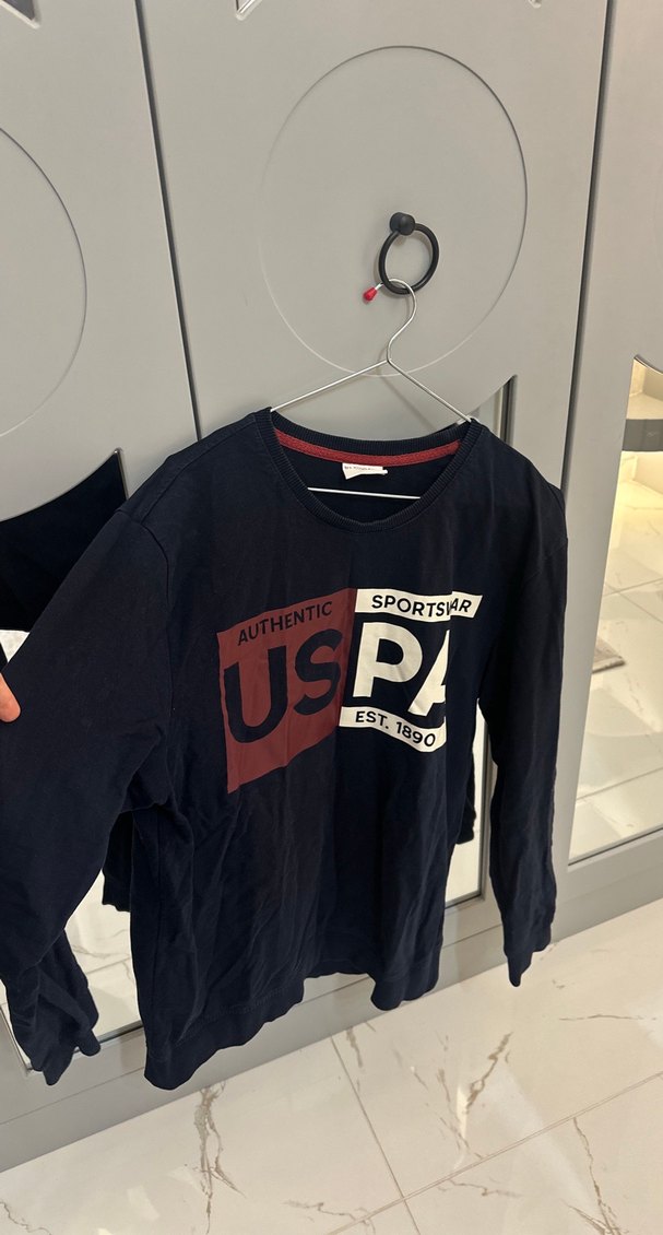 USPA Erkek Lacivert Baskılı Sweatshirt - Görsel 3