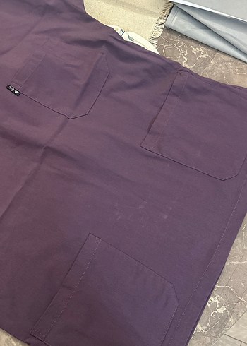 Mor V Yaka Hemşire/Doktor Scrubs Forma Önlük - Görsel 5
